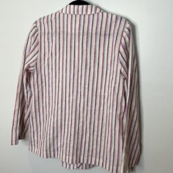 Dolan Anthropologie Women Double Breasted Striped Linen Blazer Size Medium - Picture 9 of 12